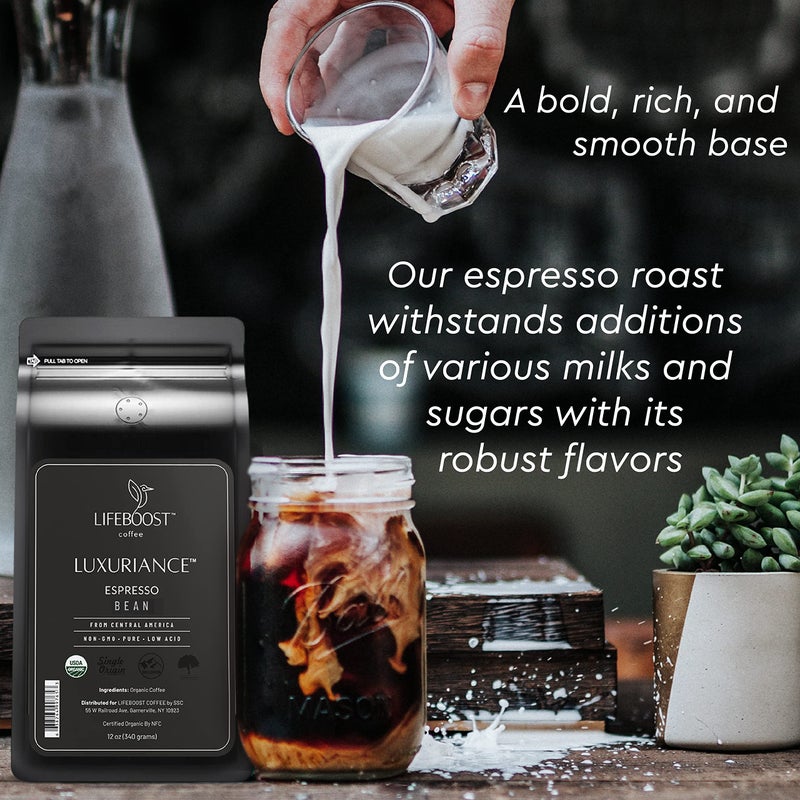 Lifeboost Organic Espresso Beans Whole â€“ USDA Organic, Low Acid, Mold-Free Dark Roast Coffee â€“ Whole Bean, Single Origin, High Caffeine Arabica â€“ 12 oz Bag - Image 3